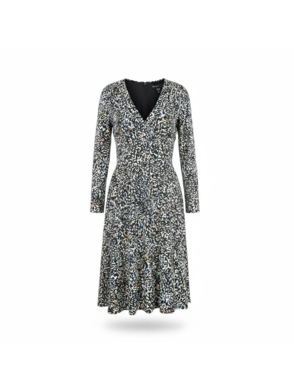 Maggy London Womens Multicolor Long-Sleeve A-Line Midi Dress US Size 6